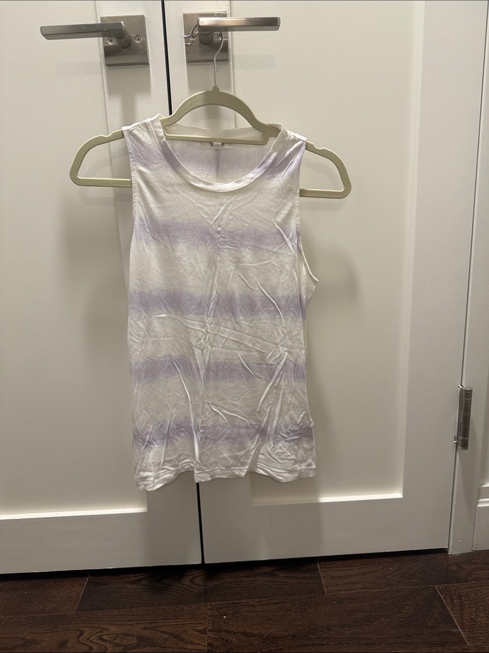 Splendid Sleeveless Muscle Tank with Light Lavender Stripes